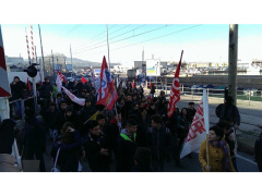 Immagini dello sciopero ad Ancona del 12 dicembre. Tratta da Globalproject.info